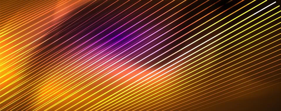 Color light with lines, outer space background, bright rays Stock Illustration