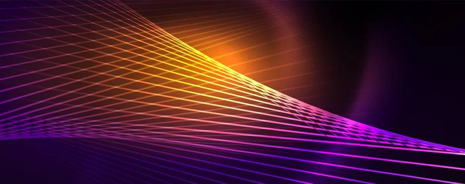 Color light with lines, outer space background, bright rays Stock Illustration