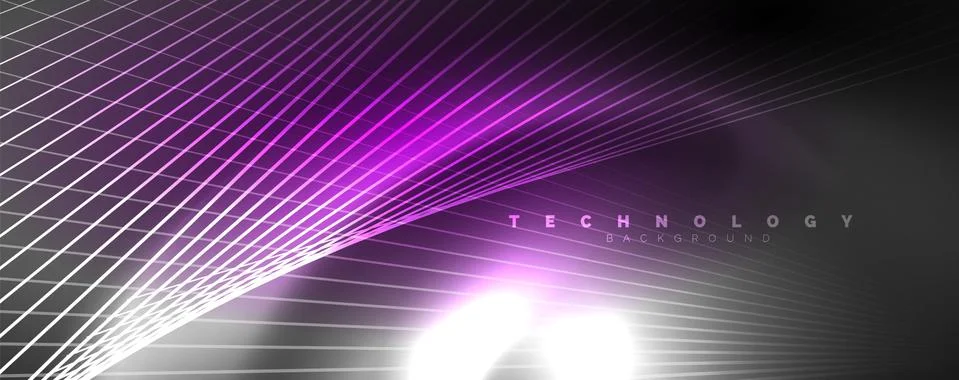 Color light with lines, outer space background, bright rays Stock Illustration