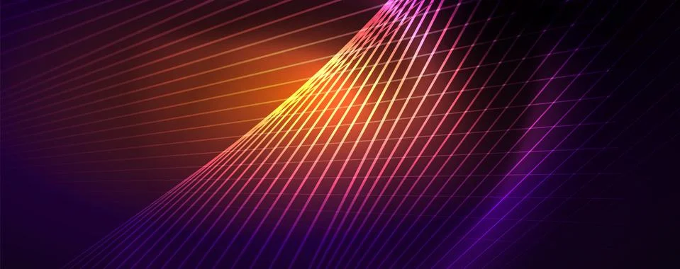 Color light with lines, outer space background, bright rays Stock Illustration