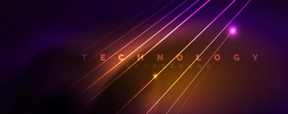 Color light with lines, outer space background, bright rays Stock Illustration