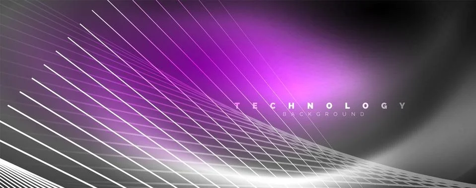 Color light with lines, outer space background, bright rays Stock Illustration