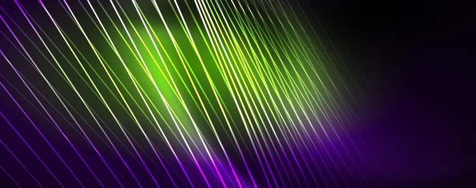 Color light with lines, outer space background, bright rays Stock Illustration