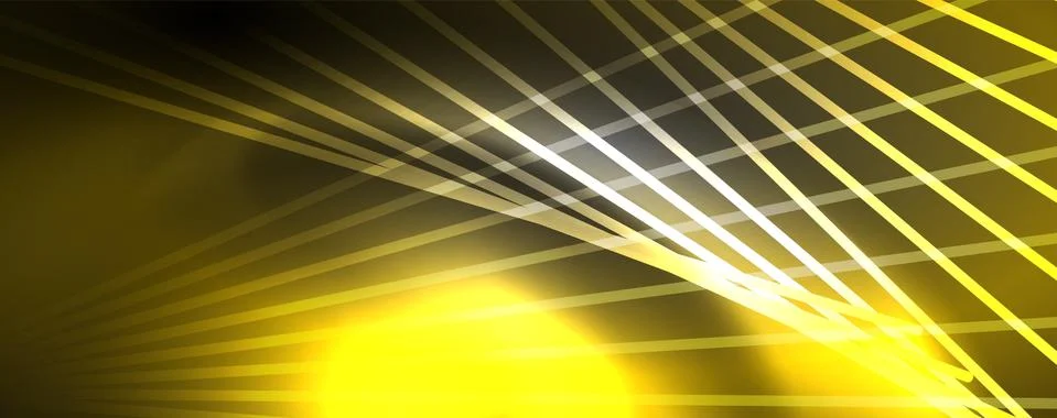 Color light with lines, outer space background, bright rays Stock Illustration
