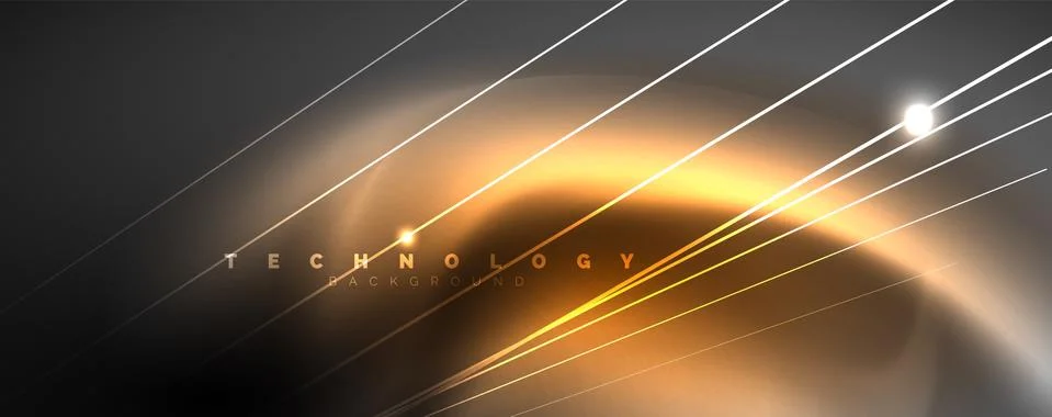 Color light with lines, outer space background, bright rays Stock Illustration