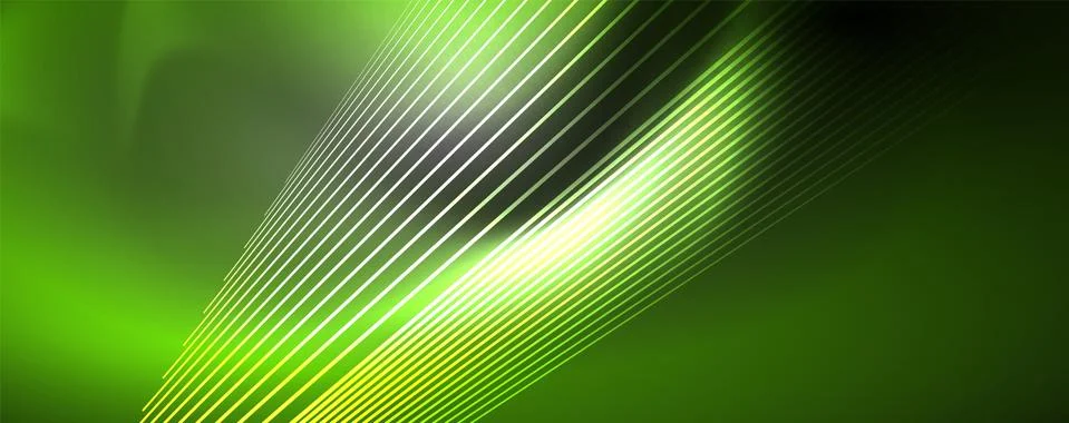 Color light with lines, outer space background, bright rays Illustrazione stock