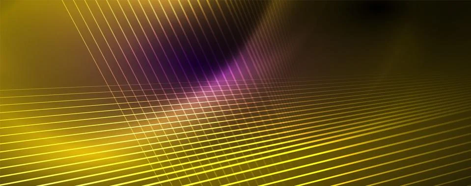 Color light with lines, outer space background, bright rays Stock Illustration