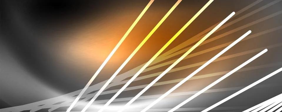 Color light with lines, outer space background, bright rays Stock Illustration