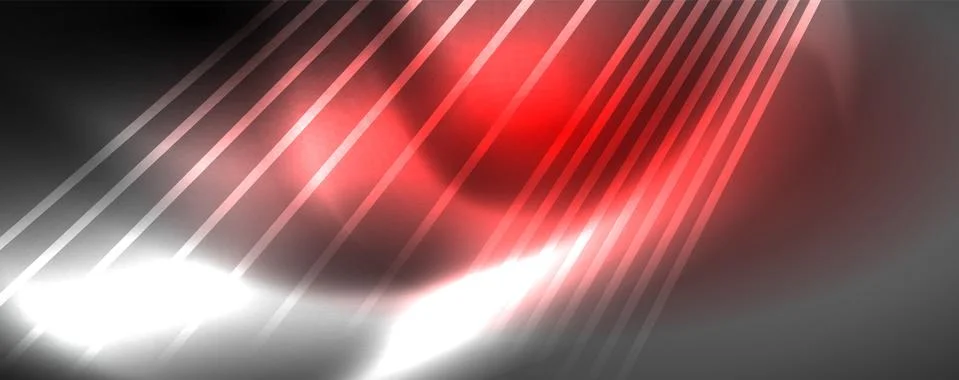 Color light with lines, outer space background, bright rays Stock Illustration