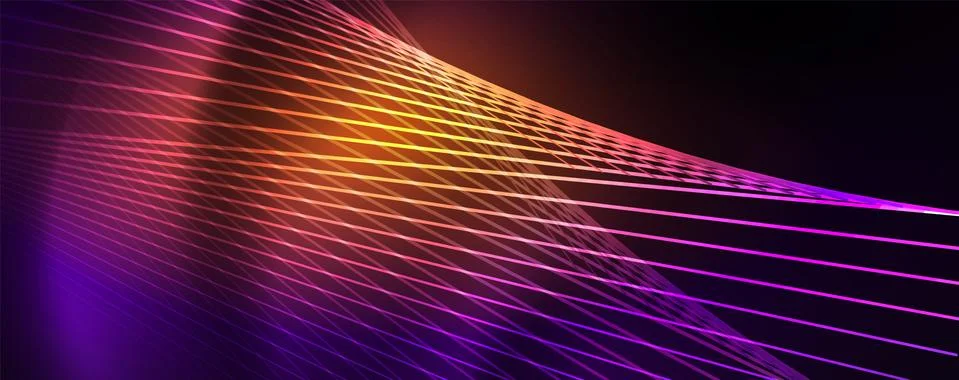 Color light with lines, outer space background, bright rays Illustrazione stock