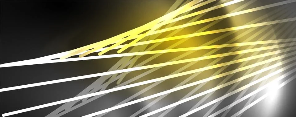 Color light with lines, outer space background, bright rays Illustrazione stock