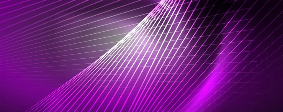 Color light with lines, outer space background, bright rays Stock Illustration