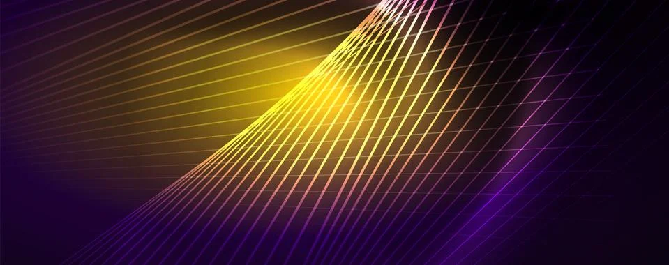 Color light with lines, outer space background, bright rays Illustrazione stock