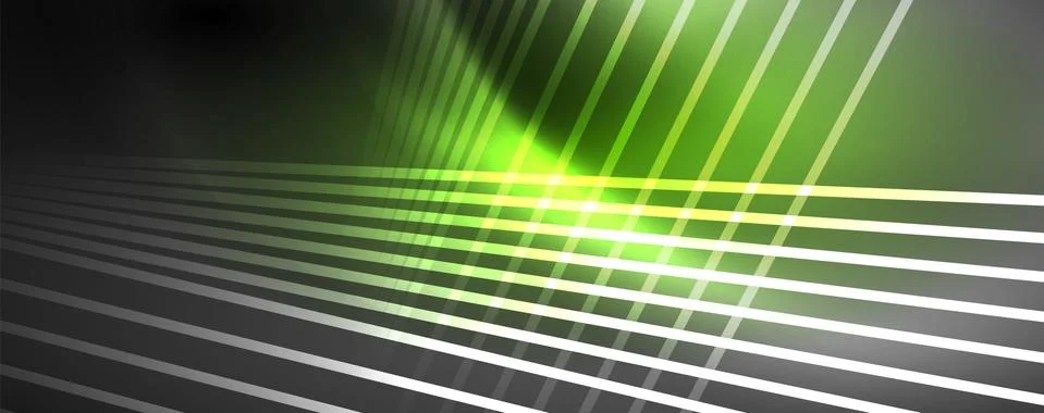 Color light with lines, outer space background, bright rays Stock Illustration