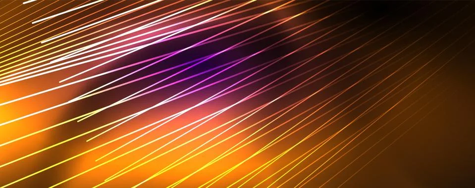 Color light with lines, outer space background, bright rays Illustrazione stock