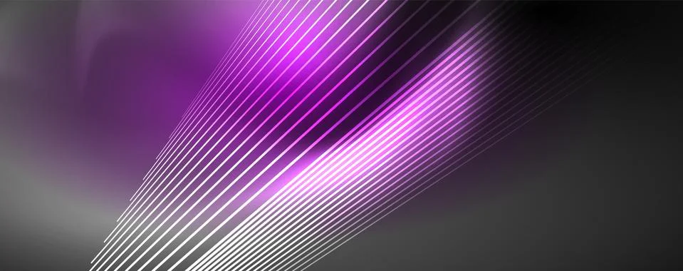 Color light with lines, outer space background, bright rays Illustrazione stock