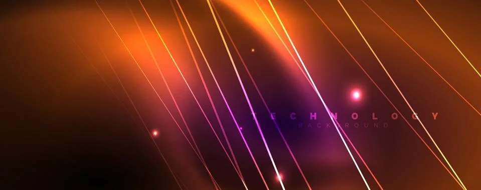 Color light with lines, outer space background, bright rays Stock Illustration