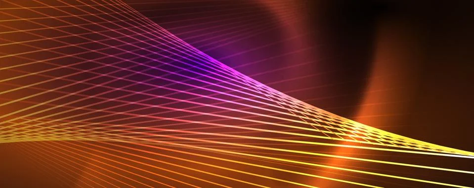 Color light with lines, outer space background, bright rays Illustrazione stock