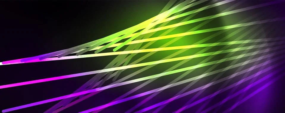 Color light with lines, outer space background, bright rays Illustrazione stock