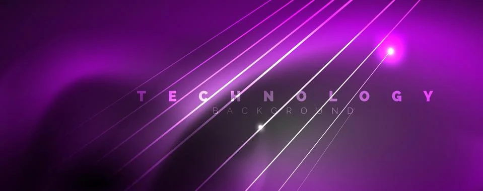 Color light with lines, outer space background, bright rays Stock Illustration