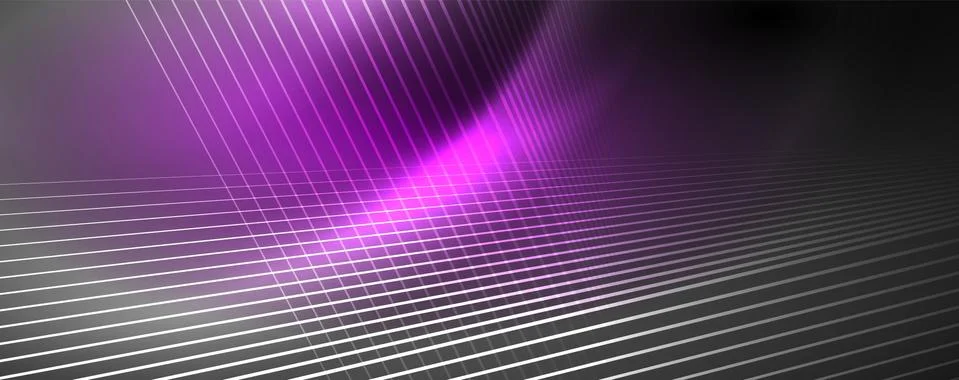 Color light with lines, outer space background, bright rays Illustrazione stock