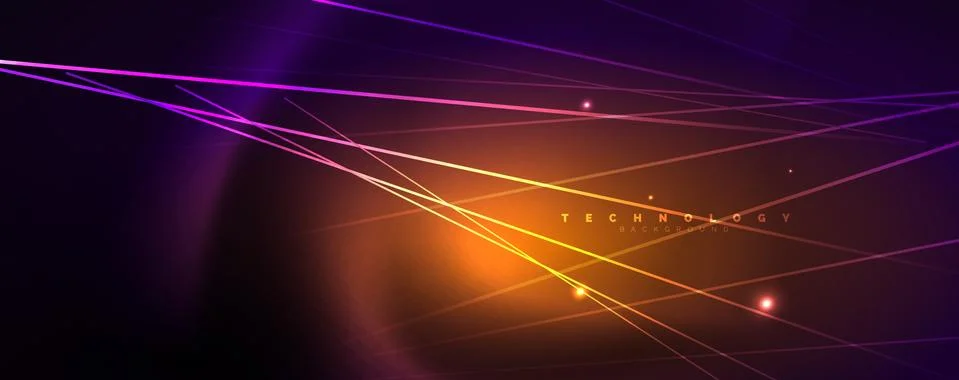 Color light with lines, outer space background, bright rays Stock Illustration