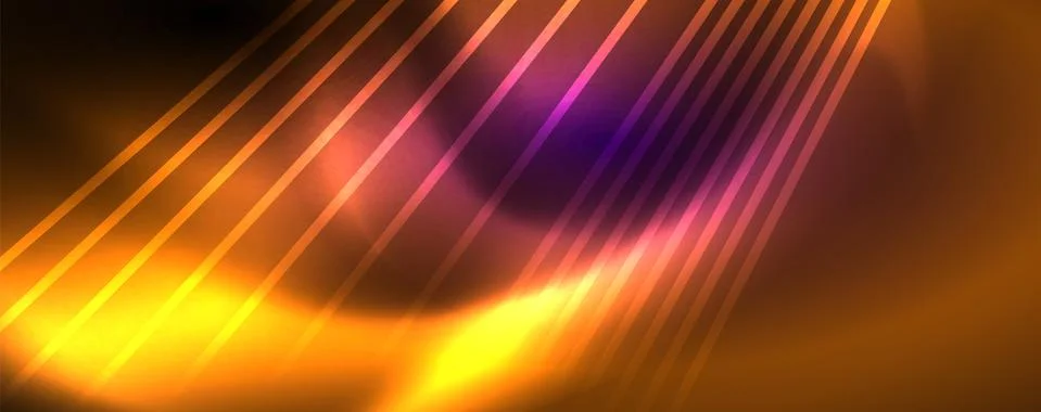 Color light with lines, outer space background, bright rays Stock Illustration
