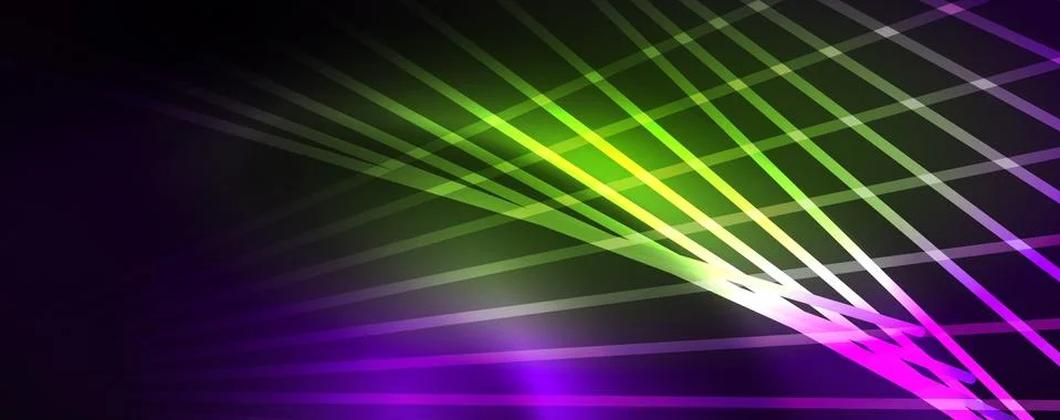 Color light with lines, outer space background, bright rays Stock Illustration