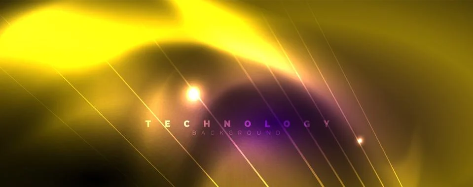 Color light with lines, outer space background, bright rays Stock Illustration
