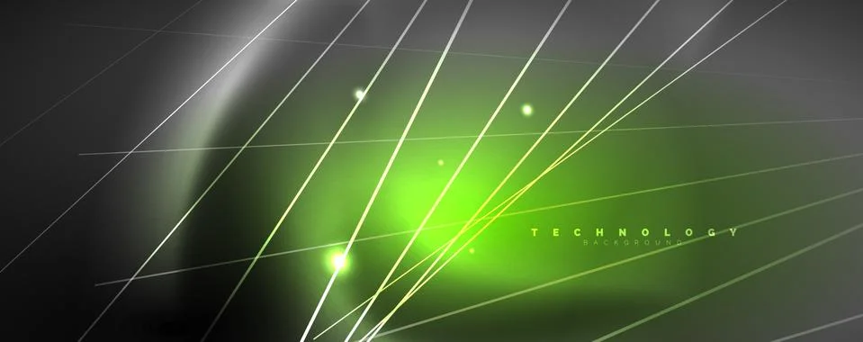 Color light with lines, outer space background, bright rays Stock Illustration