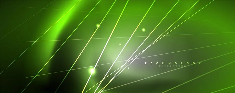 Color light with lines, outer space background, bright rays Stock Illustration