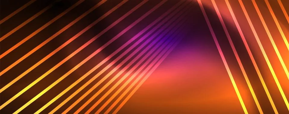 Color light with lines, outer space background, bright rays Illustrazione stock