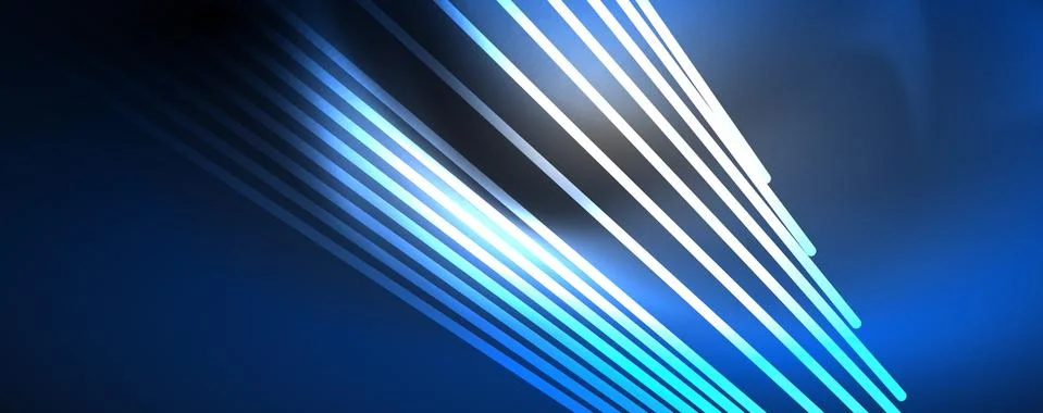 Color light with lines, outer space background, bright rays Illustrazione stock