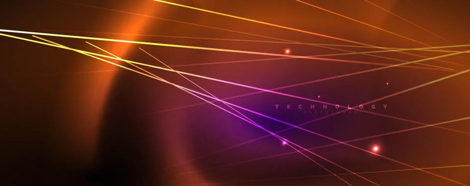 Color light with lines, outer space background, bright rays Stock Illustration