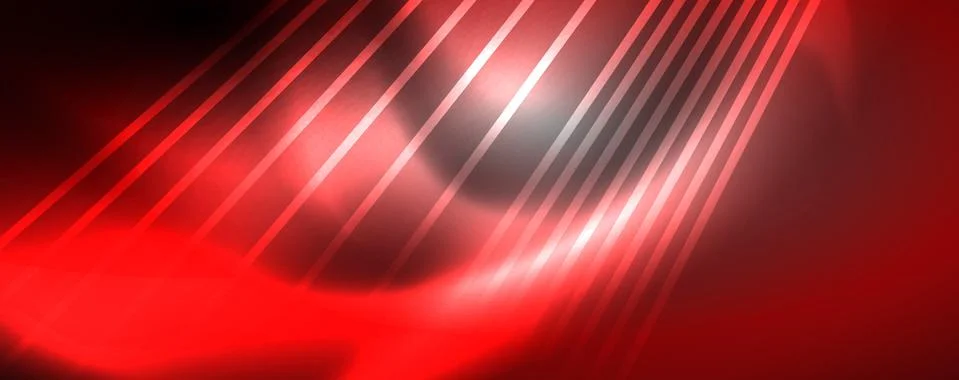 Color light with lines, outer space background, bright rays Stock Illustration