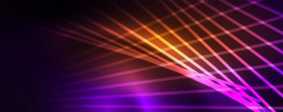 Color light with lines, outer space background, bright rays Stock Illustration