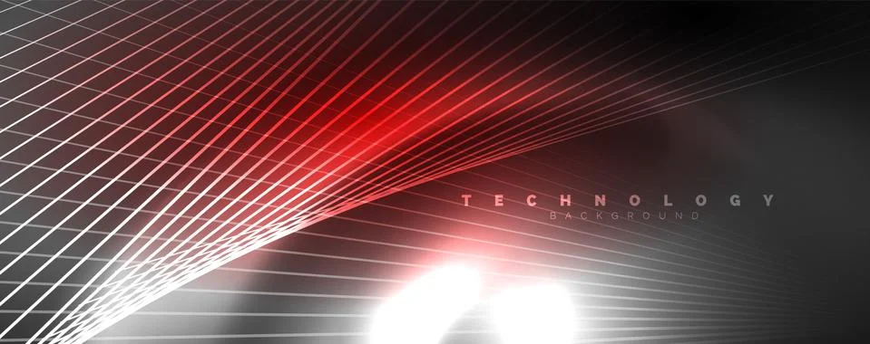 Color light with lines, outer space background, bright rays Stock Illustration