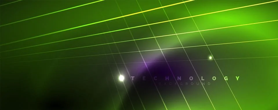 Color light with lines, outer space background, bright rays Stock Illustration