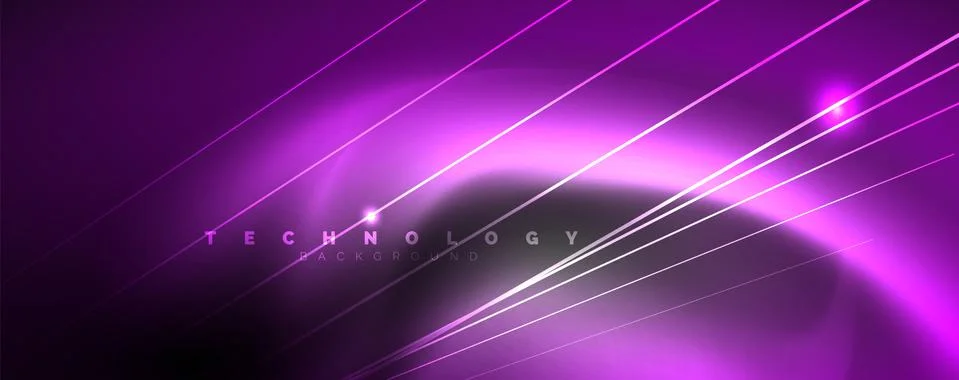 Color light with lines, outer space background, bright rays Illustrazione stock