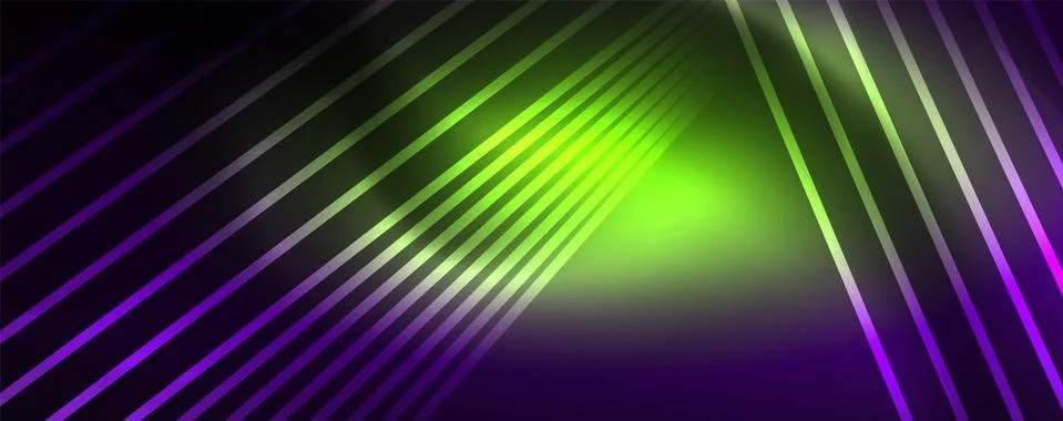 Color light with lines, outer space background, bright rays Stock Illustration