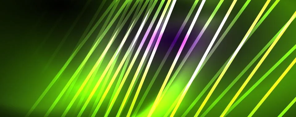 Color light with lines, outer space background, bright rays Stock Illustration