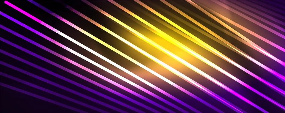 Color light with lines, outer space background, bright rays Stock Illustration
