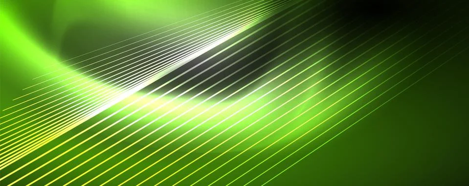 Color light with lines, outer space background, bright rays Stock Illustration