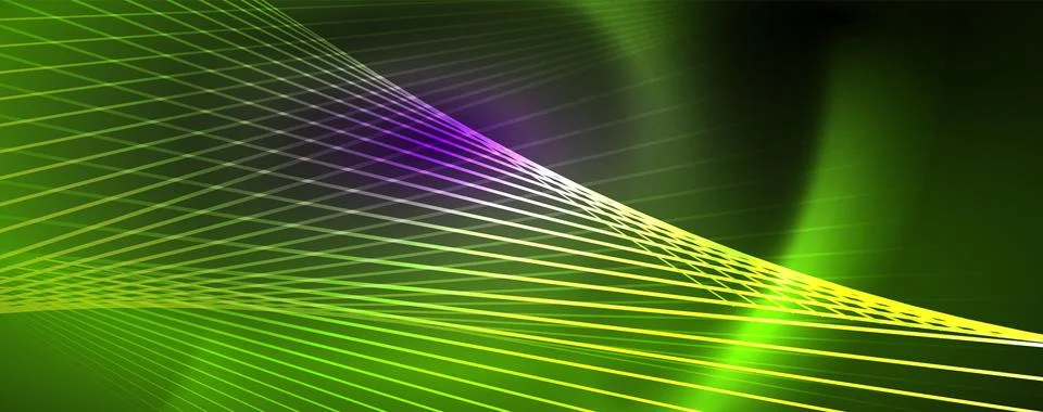 Color light with lines, outer space background, bright rays Stock Illustration