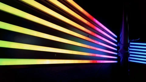 Color-Light in Staircase Stock Footage 109047185