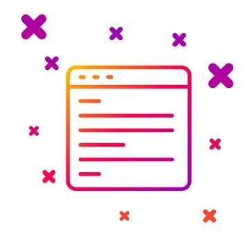 Color line Computer api interface icon isolated on white background. Application 스톡 일러스트