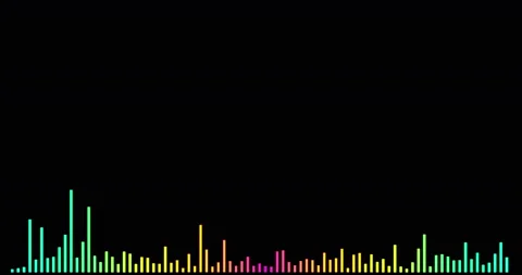 Color linear audio visualizer. Audio waveform 4k color visualization. Formats Stock Footage 132050962