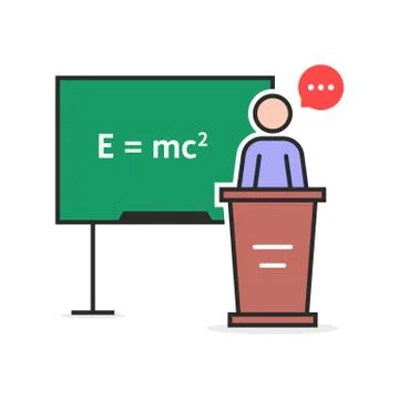 Color linear physics teacher Stock Illustration
