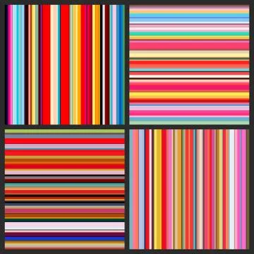 Color lines background set Stock Illustration