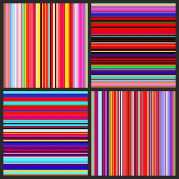 Color lines background set Stock Illustration